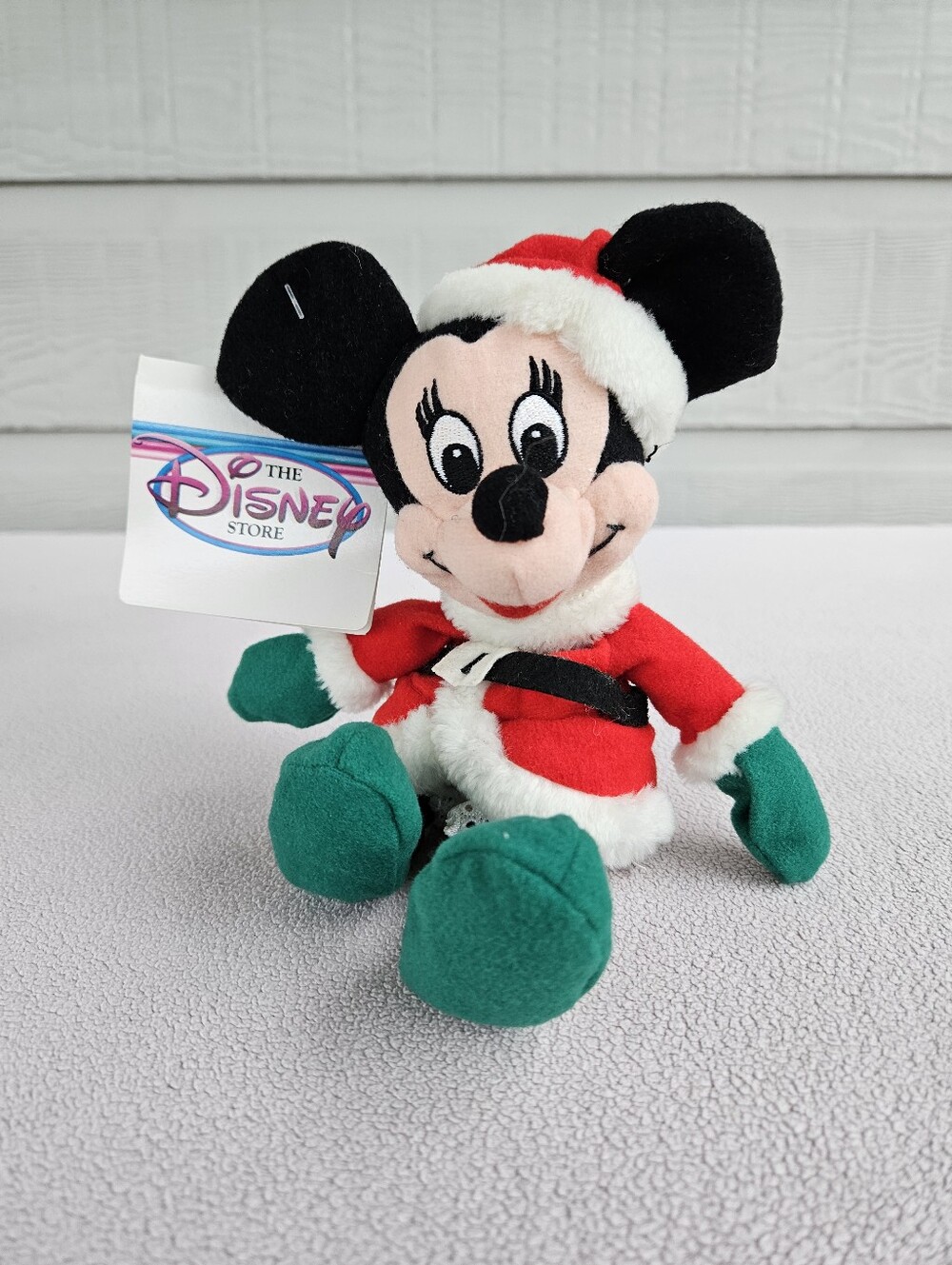 Disney Store Mini Bean Bag Santa Minnie Mouse 7" Plush Christmas Holiday